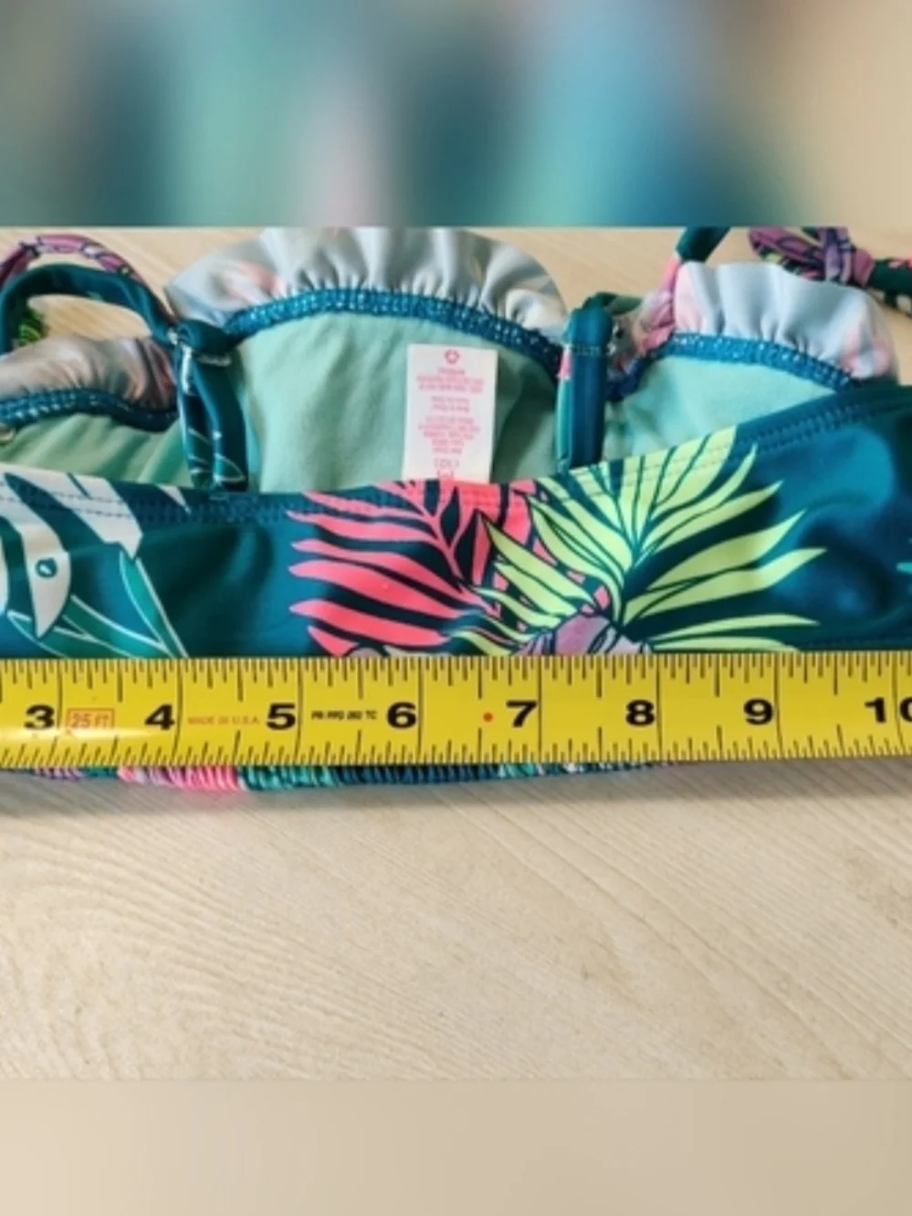 Justice Girls Teal Tropical Bikini Size M(10)